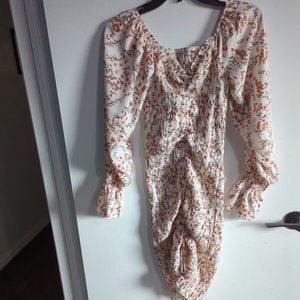 Medium flower print long sleeve dress
